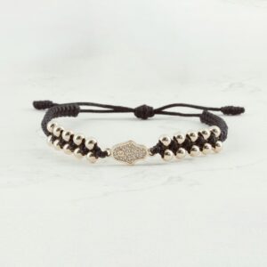 PULSERA MANO HAMSA 4MM